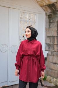Robadan Dikişli Gömlek Bordo