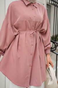 Robadan Dikişli Gömlek Gül Kurusu