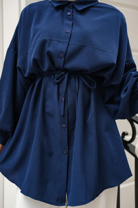 Robadan Dikişli Gömlek Lacivert