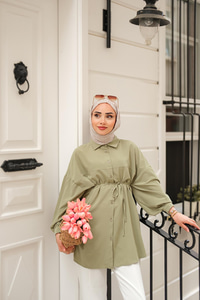 Robadan Dikişli Gömlek Yeşil