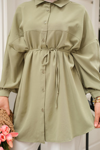 Robadan Dikişli Gömlek Yeşil