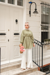 Robadan Dikişli Gömlek Yeşil