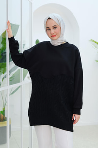 Robadan Triko Oversize Sweat Siyah