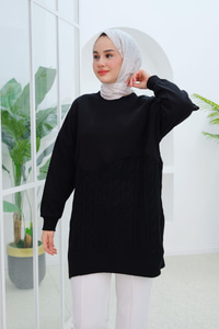 Robadan Triko Oversize Sweat Siyah