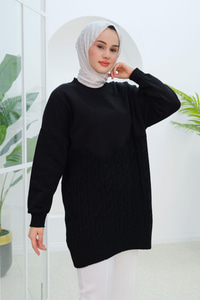 Robadan Triko Oversize Sweat Siyah