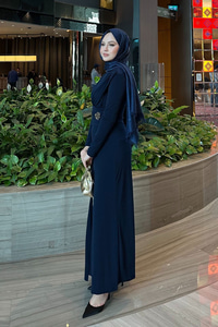 Rosey Broşlu Elbise Lacivert