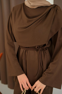 Şal Detay Takım Kahverengi