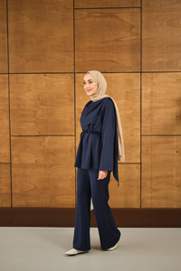 Şal Detay Takım Lacivert