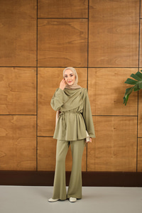 Şal Detay Takım Yeşil