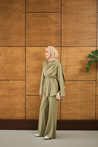 Şal Detay Takım Yeşil