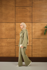 Şal Detay Takım Yeşil