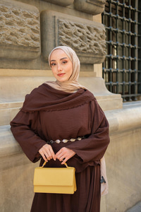 Şal Yaka Tensel Takım Kahverengi