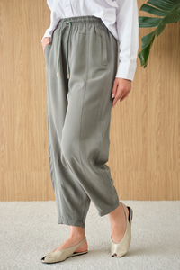 Şalvar Kesim Beli Ayarlanabilir Pantolon Haki Yeşil