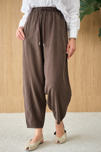 Şalvar Kesim Beli Ayarlanabilir Pantolon Kahverengi