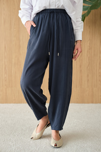 Şalvar Kesim Beli Ayarlanabilir Pantolon Lacivert