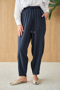 Şalvar Kesim Beli Ayarlanabilir Pantolon Lacivert