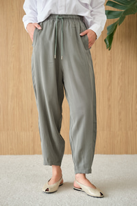 Şalvar Kesim Beli Ayarlanabilir Pantolon Haki Yeşil