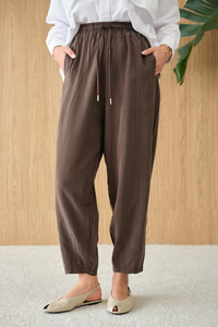 Şalvar Kesim Beli Ayarlanabilir Pantolon Kahverengi