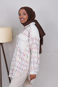 Uygun Fiyatlı SANEL GARNILI CEPLI GOMLEK BEYAZ | Loccomoda.com 