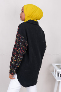 Uygun Fiyatlı SANEL GARNILI CEPLI GOMLEK SIYAH | Loccomoda.com 