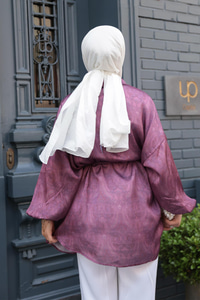 Saray Motiflli Desen Gömlek Mürdüm