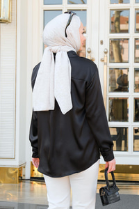 Saten Gömlek  Siyah