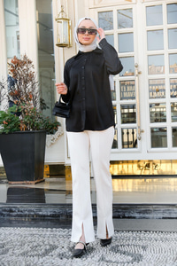 Saten Gömlek  Siyah