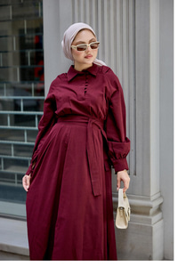 Sea Elbise Bordo