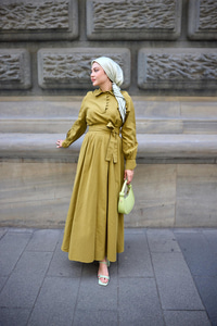 Sea Elbise Yağ Yeşil