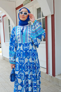 Seçil Model Elbise Mavi