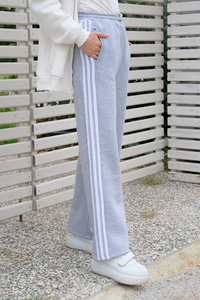 Şerit Çizgili Eşofman Altı Gri