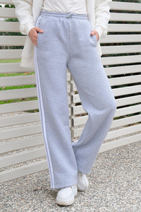 Şerit Çizgili Eşofman Altı Gri