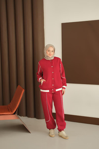 Şerit Detay Takım Bordo