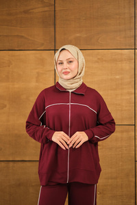 Şerit Detay Takım Bordo