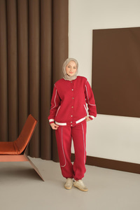 Şerit Detay Takım Bordo