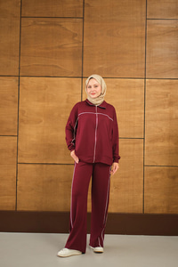 Şerit Detay Takım Bordo