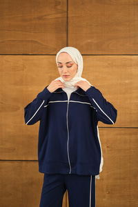 Şerit Detay Takım Lacivert