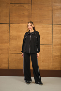 Şerit Detay Takım Siyah