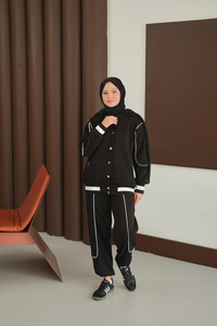 Şerit Detay Takım Siyah