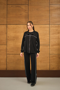 Şerit Detay Takım Siyah