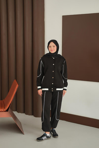 Şerit Detay Takım Siyah