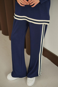 Şeritli İkili Takım Lacivert