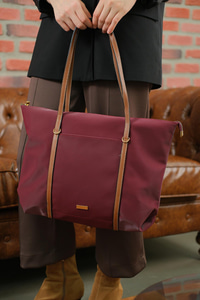 Şeritli Ön Gözlü Çanta Bordo