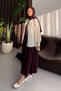 Sıfır Kol Elbise Bordo