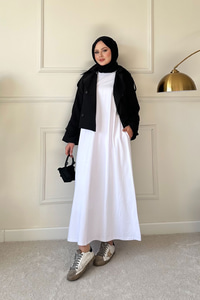 Sıfır Kol Elbise İçlik Ekru