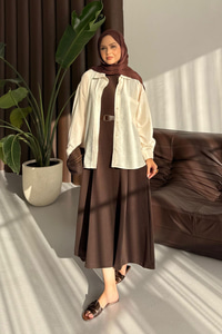 Sıfır Kol Elbise Kahverengi