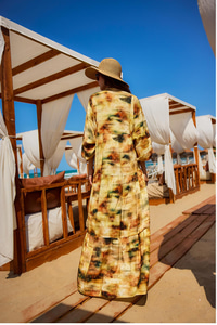 Sim Detay Elbise Yağ Yeşil