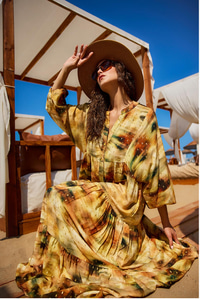 Sim Detay Elbise Yağ Yeşil