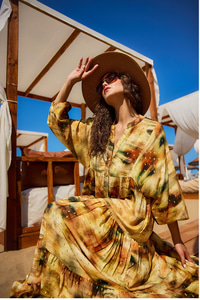 Sim Detay Elbise Yağ Yeşil