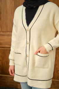 Sim Detay Hırka Bej